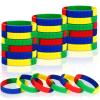 48 Pack Color Brick Party Favors Kids Silicone Bracelet Building Block Wristbands Party Supplies for Boys Girls Birthday Party Stuffing view 1