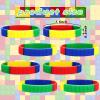 48 Pack Color Brick Party Favors Kids Silicone Bracelet Building Block Wristbands Party Supplies for Boys Girls Birthday Party Stuffing view 3