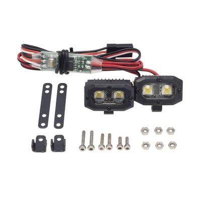 DKKY RC Car Lights LED Spotlights 1/10 Scale RC Crawler Accessories for Axial SCX10 90046 Traxxas TRX4 TRX6 Wraith RR10 MST Redcat Gen8 (2 Dual Lights w/Controller)