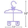 Dress Along Dolly Doll Full-Outfit Clothes Hangers for 18" Dolls - 12pk - Compatible w American Girl- Unique Design Holds Your Top & Bottom at Once Including Dresses, Pants, Shirts, Skirts- Purple view 3