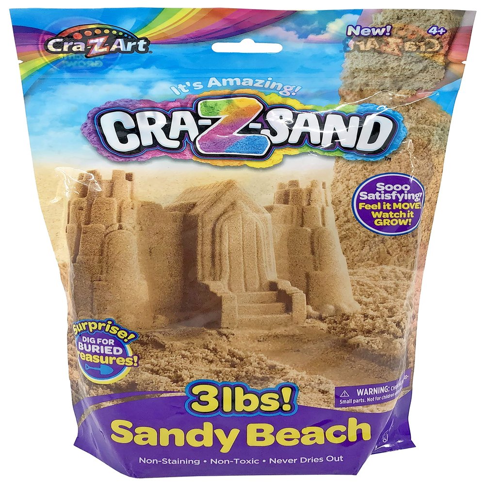 CRA-Z-Sand 3lb Bag of Beach Sand, Fun Sensory Toy w/ Tools for Ages 4+