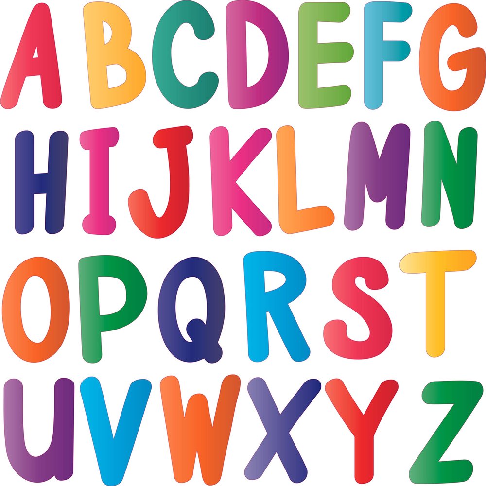 Colorful Alphabet Set for Kid's School Poster Design Wall Decoration - Abc's for Kids Learning Vinyl Wall Decal - Complete Letters from A to Z (A-Z) Wall Decals - ABC to XYZ Wall Decor - 20" x 17"
