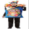 Rasta Imposta Sour Gummy Worms Child Costume Snacks Food Dress Up Kids Children Cosplay Party Costumes, Childs Size 7-10 view 1