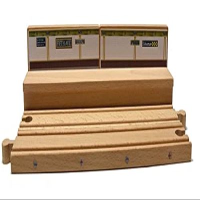 Munipals MP01-151SS Wooden Subway Customizable Train Station Compatible with All Wooden Railways