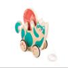 Hape Wooden Walk-A-Long Kitten Pull Toy| Roll & Rattle Push Pull Toy for Toddler| Montessori Toys for Walking Toddlers, Green view 1