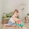 Hape Wooden Walk-A-Long Kitten Pull Toy| Roll & Rattle Push Pull Toy for Toddler| Montessori Toys for Walking Toddlers, Green view 3