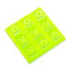 Bey-Berk Vince Acrylic Tic Tac Toe Game (Neon Yellow), 8" x 8" Board with Clear X and O Cubes, Modern Coffee Table Accent view 2