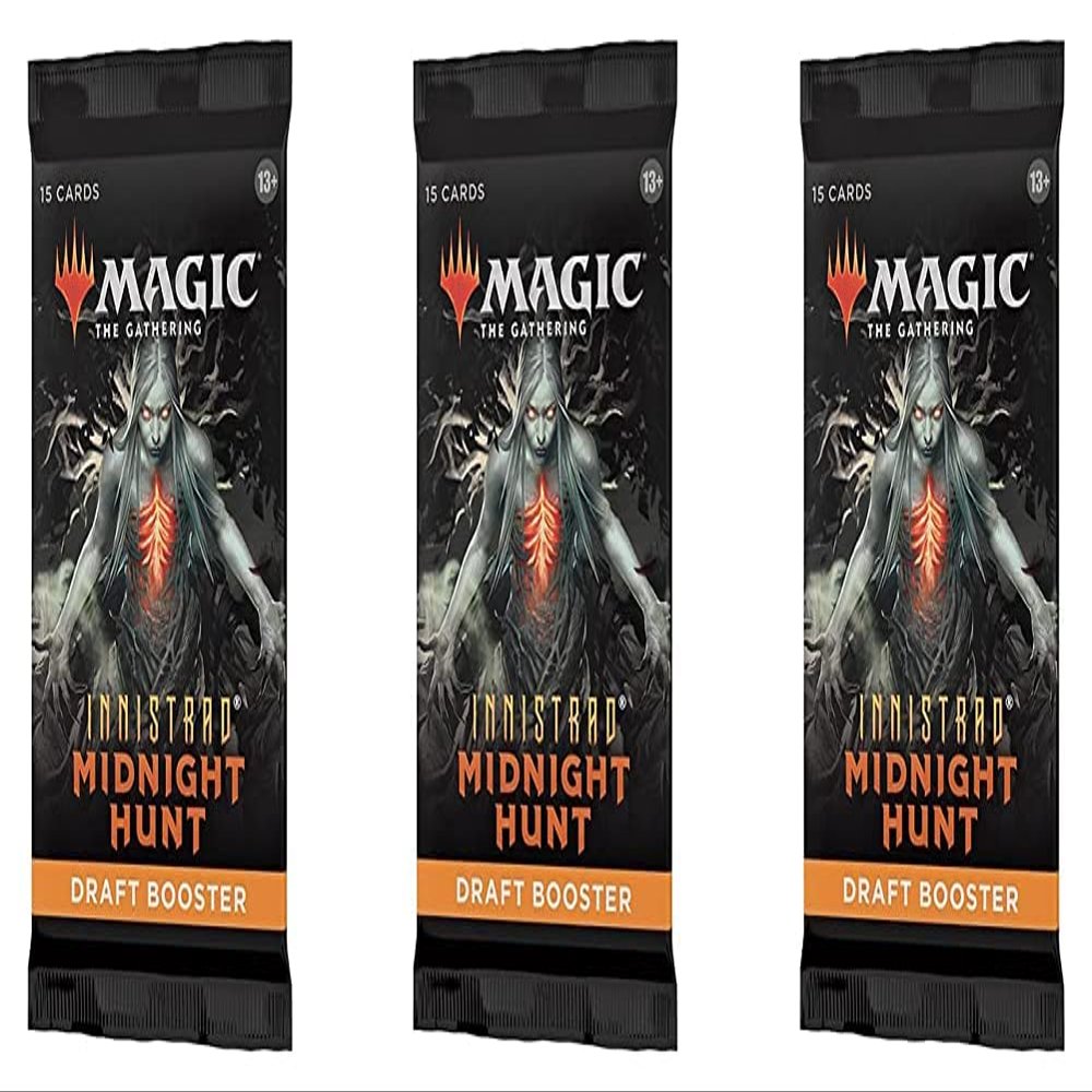 3 Packs Magic: The Gathering Draft Booster Pack Lot MTG Innistrad Midnight Hunt
