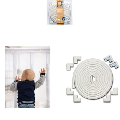 10ft Guard + 18+8 Edge Corner Set - Bundle & Save - Roving Cove Banister Guard (10ft L x 3ft H, Pearl White) + Roving Cove Edge Corner Guards (18ft Edge 8 Corners, Oyster White)