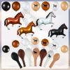 100 Pieces Horse Balloons Cowboy Party Decorations 40 Inches Aluminum Foil Balloon Latex Balloons Horse Themed Garland Arch Kit for Birthday Baby Shower (Brown,Cowboy) view 3
