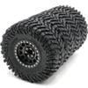 HOBBYSOUL 4pcs RC 2.2 Tires Tyres Height 127mm/5.0inch & Aluminium 2.2 Beadlock Wheels -10mm Negative Offset Rims Black Color for RC Mud Crawler All Terrain TRX4 Gen8 Capra Wraith,(Assembled) view 1