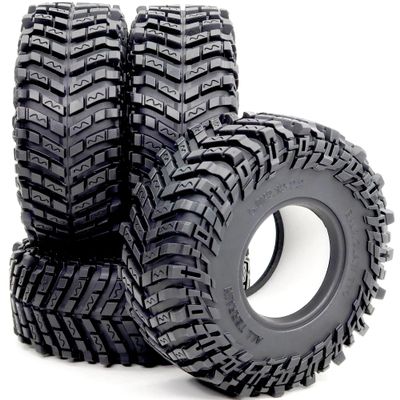 HOBBYSOUL 4pcs RC 2.2 Crawler Tires Soft Sticky 127mm/5.0inch Tall 2.2 Tires Tyres for 1/10 Axial Wraith Axial Yeti/Traxxas TRX4 AMG 6x6 / redcat Everest 10