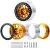 RC-Hub 4pcs Aluminum Alloy 2.9 Beadlock Wheels Rim Set for 1/6 Axial SCX6 AXI05000 RC Crawler Car (Gold+Black) view 4