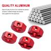 Hobbypark Aluminum 12mm Hex Wheel Hubs Adapters with Locknuts for Arrma Granite Voltage MEGA 2WD Granite 4X4 Big Rock Senton, Set of 4 (Red) view 4