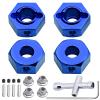 Hobbypark Aluminum 12mm Hex Wheel Hubs Adapters with Locknuts for Arrma 1/10 Granite Voltage MEGA 2WD Granite 4X4 Big Rock Senton, Set of 4 (Blue) view 1