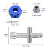 Hobbypark Aluminum 12mm Hex Wheel Hubs Adapters with Locknuts for Arrma 1/10 Granite Voltage MEGA 2WD Granite 4X4 Big Rock Senton, Set of 4 (Blue) view 2