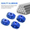 Hobbypark Aluminum 12mm Hex Wheel Hubs Adapters with Locknuts for Arrma 1/10 Granite Voltage MEGA 2WD Granite 4X4 Big Rock Senton, Set of 4 (Blue) view 4