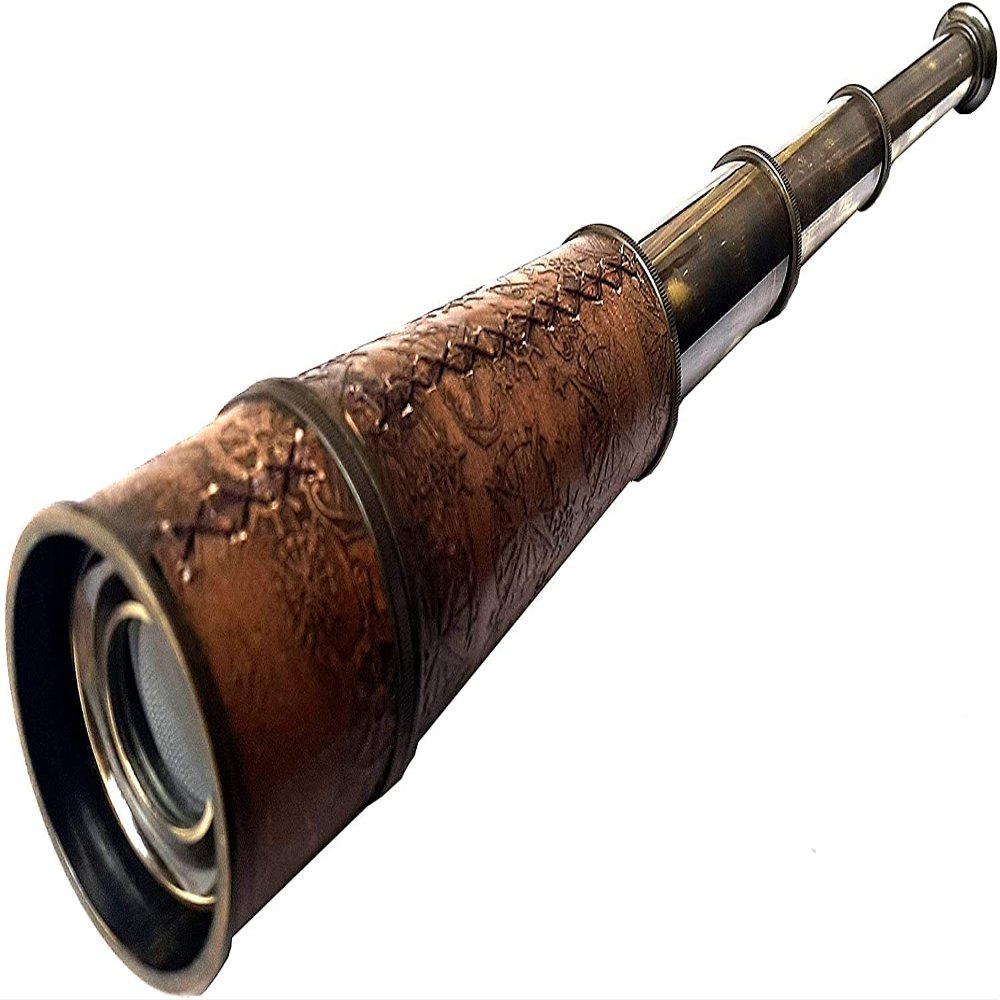 18 Inch Brass Ship Captain Telescope/Brass Spyglass with Hardwood Box Telescope for Friends Family