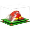 Better Display Cases Acrylic Fireman's Helmet Display Case - Large Rectangle Box with Clear Case, Red Risers and Turf Base 18" x 14" x 12" (V60/A014) view 1