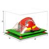 Better Display Cases Acrylic Fireman's Helmet Display Case - Large Rectangle Box with Clear Case, Red Risers and Turf Base 18" x 14" x 12" (V60/A014) view 2