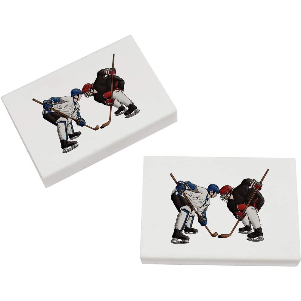 Azeeda 2 x 45mm 'Ice Hockey Players' Erasers/Rubbers (ER00030360)