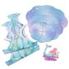Decor365 Pink Mermaid Cupcake Stand for Mermaid Birthday Decoration Kids Under The Sea Party Decorations Ocean Beach Pool Side Girl Birthday Party Cake Decorating Supplies view 3