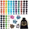 Coyeekn DND Dice Set, 20 x 7 (140 Pieces) Polyhedron Dice 20 Colors Dice for Dungeons and Dragons DND RPG MTG Table Games D4 D8 D10 D12 D20 with 1 Large Flannel Bag view 1