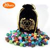 Coyeekn DND Dice Set, 20 x 7 (140 Pieces) Polyhedron Dice 20 Colors Dice for Dungeons and Dragons DND RPG MTG Table Games D4 D8 D10 D12 D20 with 1 Large Flannel Bag view 4