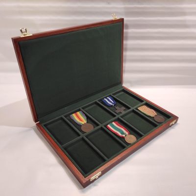 Personalised Velvet Medal Box (Green Velvet in Photo)