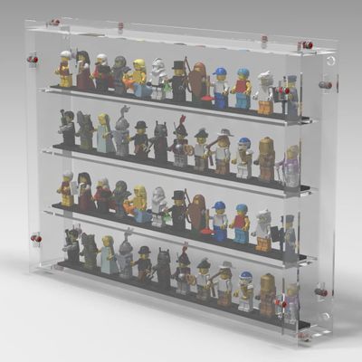 DISPLaGO Minifigures Display Case Collectibles Display Box Wall Mount Figure Display Protected Clear for Small Objects Lockable Removable Front