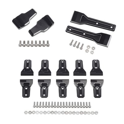 DKKY 1/6 Simulation Car Upgrade Parts Aluminum CNC Black Hinge Kits for Axial SCX6 Vehicle