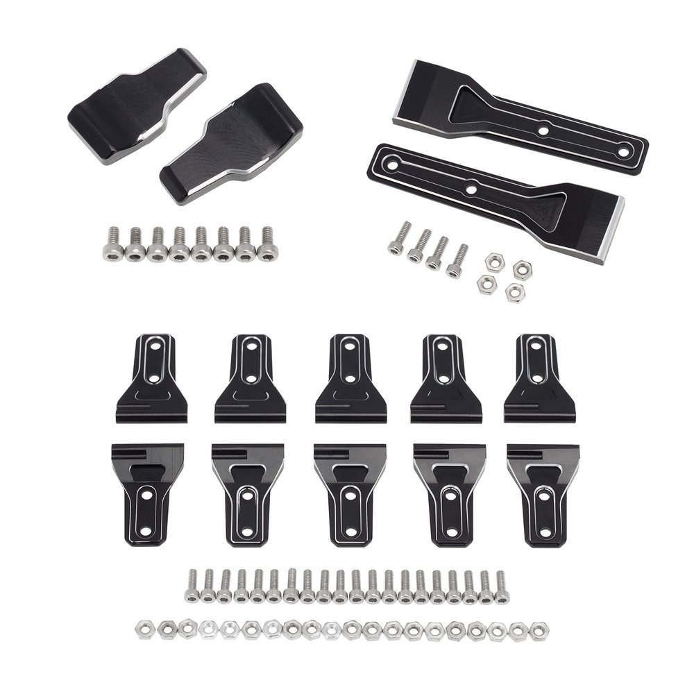 DKKY 1/6 Simulation Car Upgrade Parts Aluminum CNC Black Hinge Kits for Axial SCX6 Vehicle