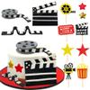 12 PCS Cake Topper Glitter Cupcake Toppers Picks Movie Night Birthday Party Decoration for Movie Theme Birthday Party Baby Shower Supplies view 1