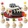12 PCS Cake Topper Glitter Cupcake Toppers Picks Movie Night Birthday Party Decoration for Movie Theme Birthday Party Baby Shower Supplies view 2