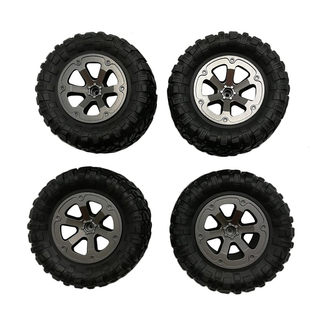 oAtm0eBcl 4Pcs 1/16 Scale RC Car Rubber Wheel Rim Tire Tyre Part for WPL B-14 4pcs