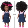 Ecore Fun Black Doll 14.5 Inch Baby Girl Doll and Clothes Set African Washable Realistic Silicone Girl Dolls -Best Gift for Girls view 3