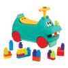 Battat  STEM Scooter  26 Building Bricks  Lights & Sounds  Storage Seat  12+ Months  Hippo Ride  On with Large Locblocs view 1
