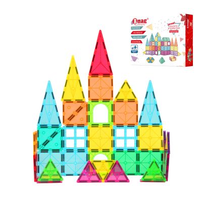 Bmag Magnetic Tiles Toys for Kids, Starter Set 3D Magnet Building Blocks Construction Playboards, STEM Learning Educational Toddlers Toy Gift for 3+ Year Old Boys and Girls