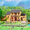 Montidey DIY Miniature Dollhouse Kit,3D Chinese Style Ancient Building Courtyard Model,Handmade Wooden Mini House Building Toys Creative Birthday Gift (Mountain House) view 3