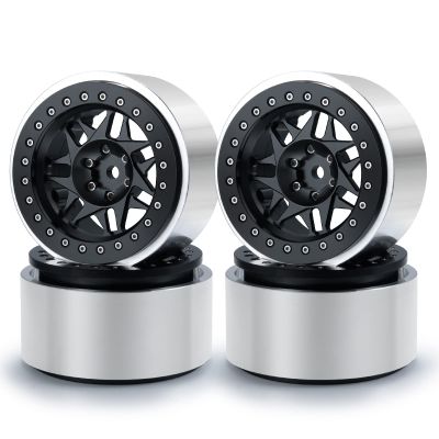 RC-Hub 4pcs Aluminum Alloy 2.9" Beadlock Wheels Set for 1/6 Axial SCX6 AXI05000 RC Crawler Car (Black)