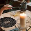 Golgner Wooden Divination, Wooden Pendulum Board Dowsing with Crystal Dowsing, Witchcraft Wiccan Altar Supplies Kit, Wooden Carven Board for Divination Decoration 9.8in view 2