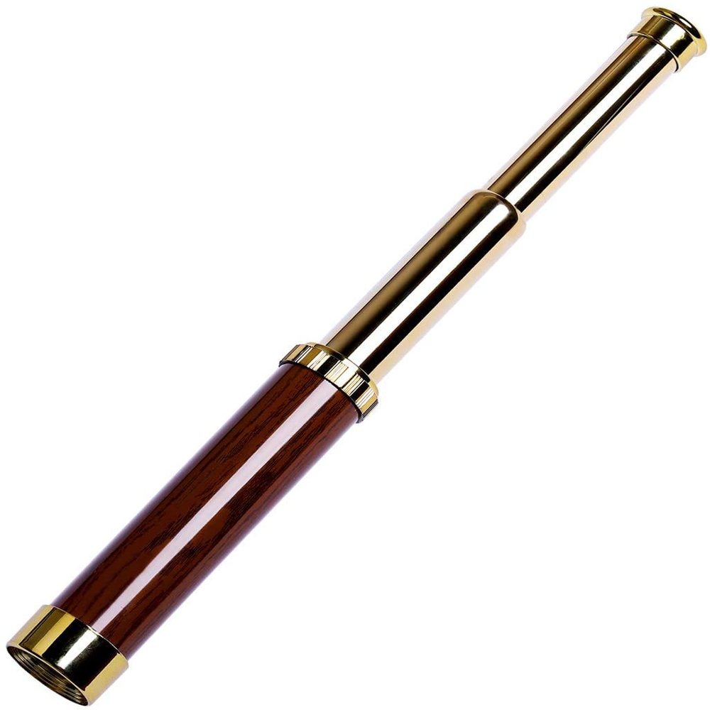 Pirate Monocular Telescope & Adults, Handheld Collapsible Brass Telescope 25x30 Zoomable Portable Pirate Spyglass for Games Watching Hunting Hiking Travelling and More