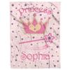 MDPrints Princess Personalized Baby Blankets for Girls - Custom Blanket for Baby Girl with Name - Minky Plush Fleece view 1