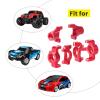 Aluminum Steering Blocks Caster Steering Block Stub Axle Carriers Knuckles Set Upgrades for 1/18 Traxxas LaTrax Teton Desert Prerunner Rally SST, Replace Parts 7532 7552X (Red) view 2