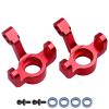 Aluminum Steering Blocks Caster Steering Block Stub Axle Carriers Knuckles Set Upgrades for 1/18 Traxxas LaTrax Teton Desert Prerunner Rally SST, Replace Parts 7532 7552X (Red) view 4