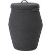 26" x 20" Handcrafted Tall Cotton Rope Basket with Lid, Stylish Flagon Shape with Cover, Clothes Hamper with Top, for Bedroom and Living Room, All Grey Black Mix view 1