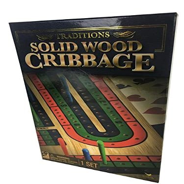 Spin Master 6040399 Traditions Solid Wood Cribbage Board Game