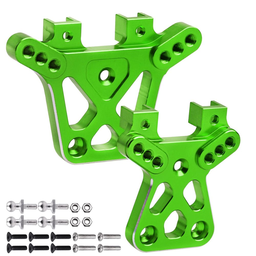 Hobbyfire Metal Aluminum Shock Tower Front & Rear Damper Stay for 1/18 Traxxas LaTrax Teton Desert Prerunner SST, Replace Parts 7637 (Green)