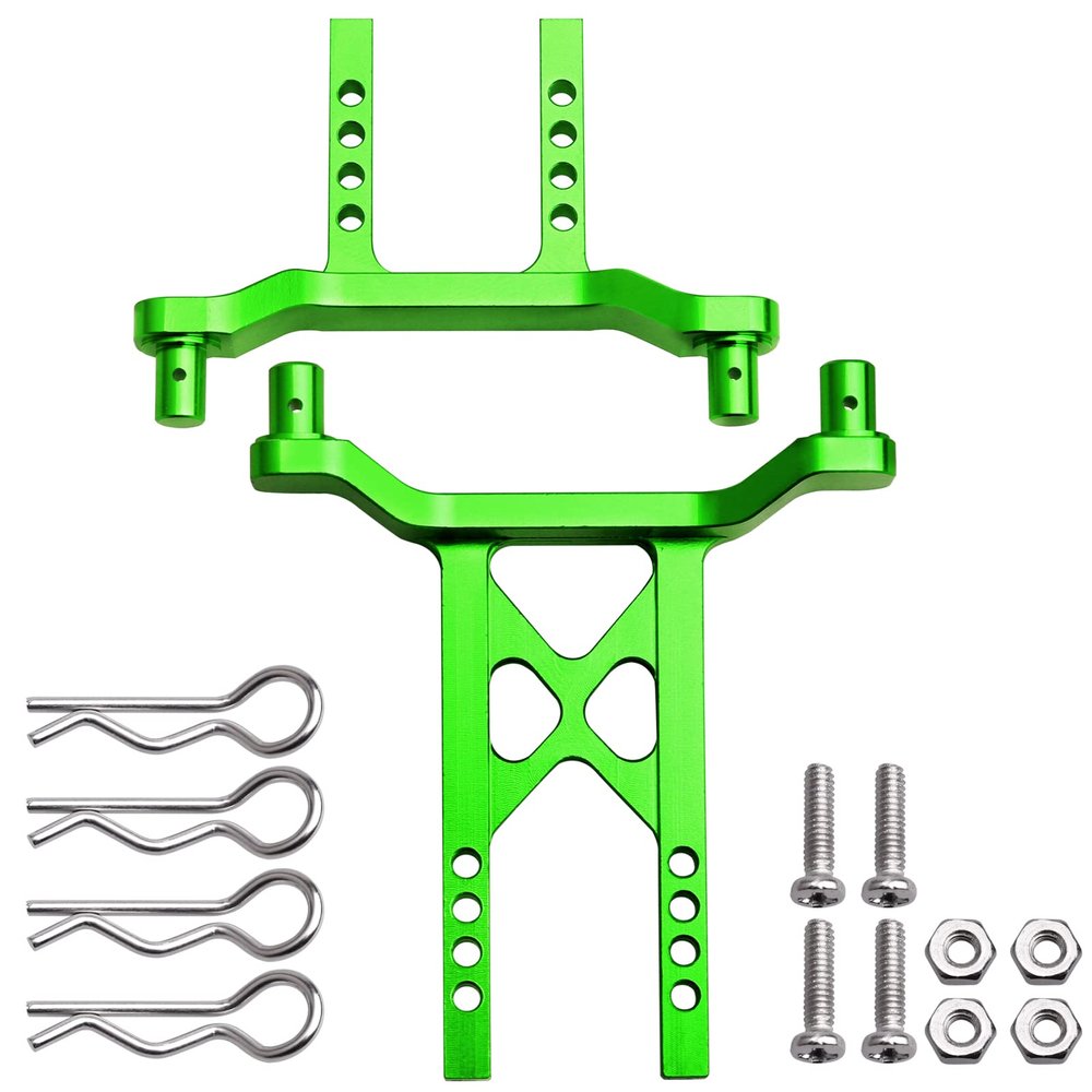 Hobbyfire Metal Aluminum Front & Rear Body Mounts Posts for 1/18 Traxxas LaTrax Teton Desert Prerunner SST, Replace Parts 7615 (Green)