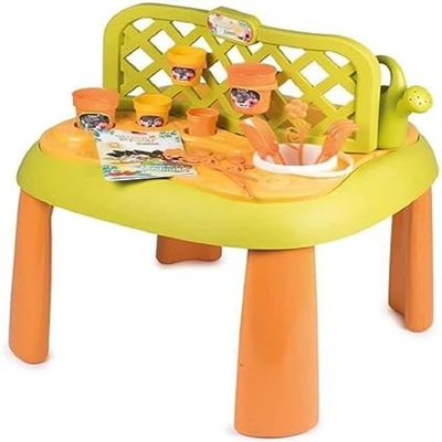 Smoby - Silence a Pousse - Garden Table - Removable Tray + Work Surface - Garden Accessories Included - Suitable for Ages 3 and Above - 870307 Green
